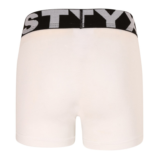 Kinderboxershort Styx sportelastiek wit (GJ1061)