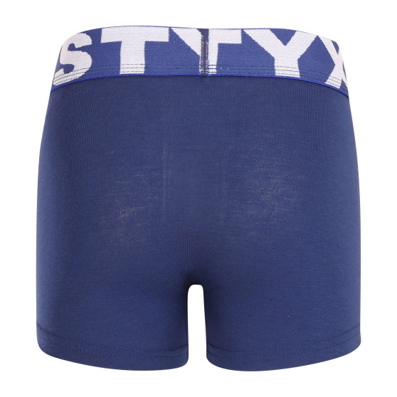 Kinderboxershort Styx sportelastiek donkerblauw (GJ968)