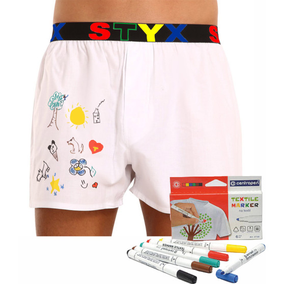 Herenboxershort Styx sport rubber wit + textiel markers (BF1061)