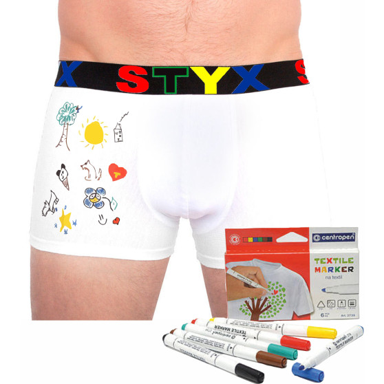 Herenboxershort Styx sport rubber wit + textiel markers (GF1061)