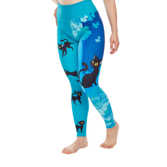 Vrolijke dames legging Dedoles sport Cat for Happiness (D-W-AW-LGS-C-C-1343)