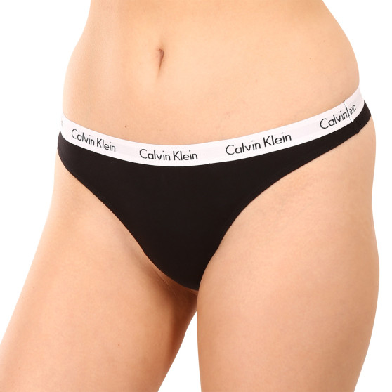 3PACK dames string Calvin Klein zwart (QD3587E-001)