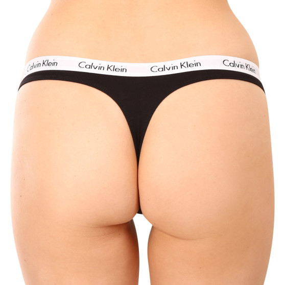 3PACK dames string Calvin Klein zwart (QD3587E-001)