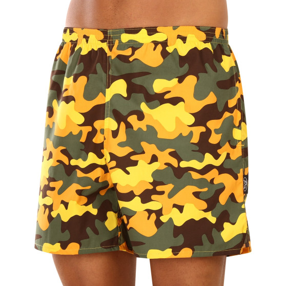 Herenhomeshort met zakken Styx camouflage geel (D1559)