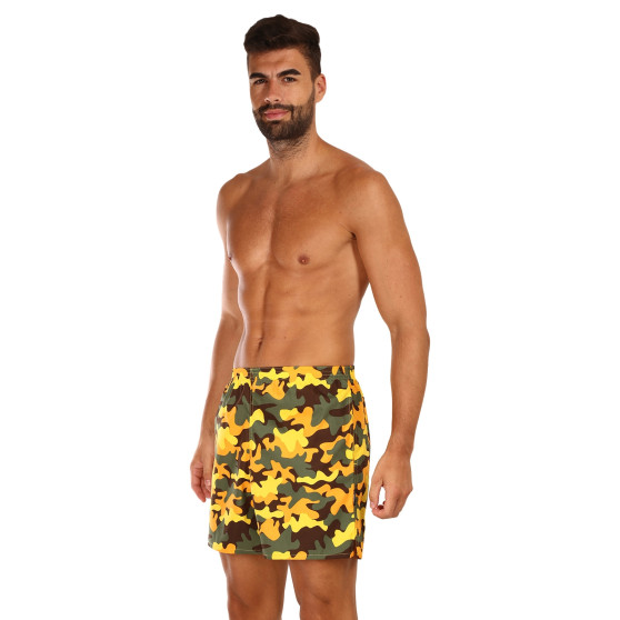 Herenhomeshort met zakken Styx camouflage geel (D1559)