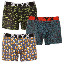 3PACK herenboxershort Styx lang kunst sport elastisch meerkleurig (3U12672)