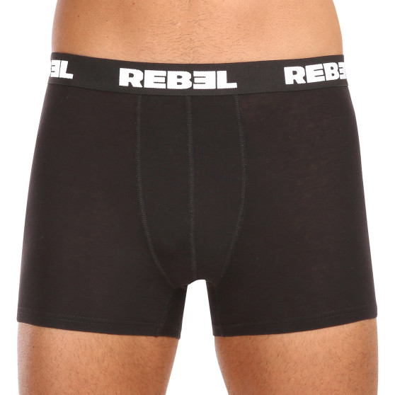 5PACK herenboxershort Nedeto Rebel zwart (5NBR001)