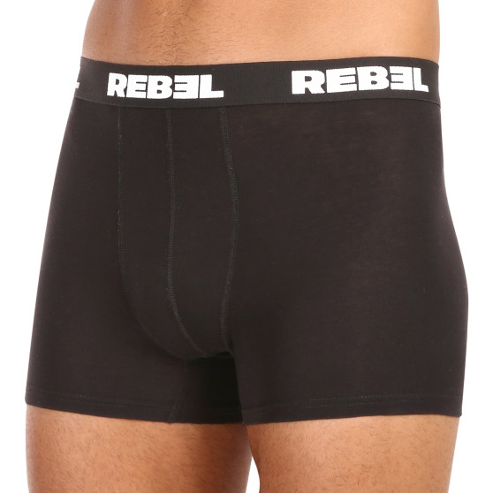 5PACK herenboxershort Nedeto Rebel zwart (5NBR001)