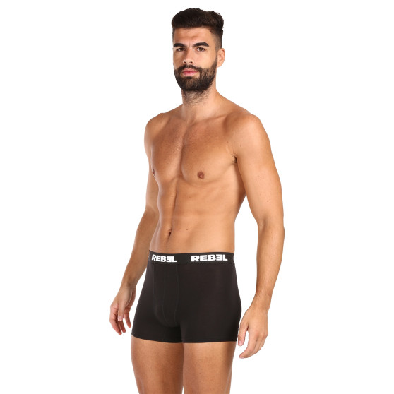 5PACK herenboxershort Nedeto Rebel zwart (5NBR001)