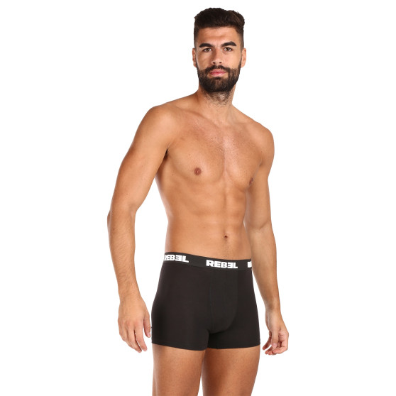 5PACK herenboxershort Nedeto Rebel zwart (5NBR001)