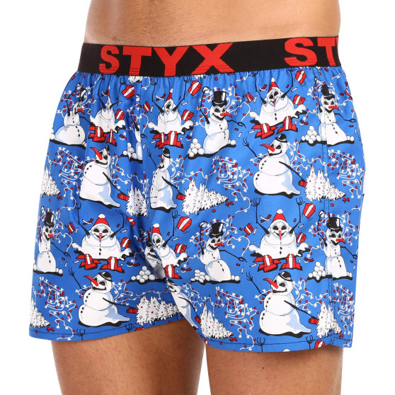 Herenboxershort Styx kunst sport rubber kerst sneeuwpoppen (B1751)