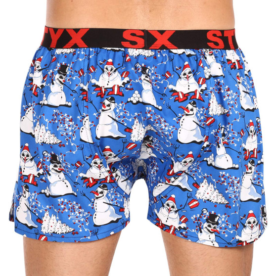 Herenboxershort Styx kunst sport rubber kerst sneeuwpoppen (B1751)