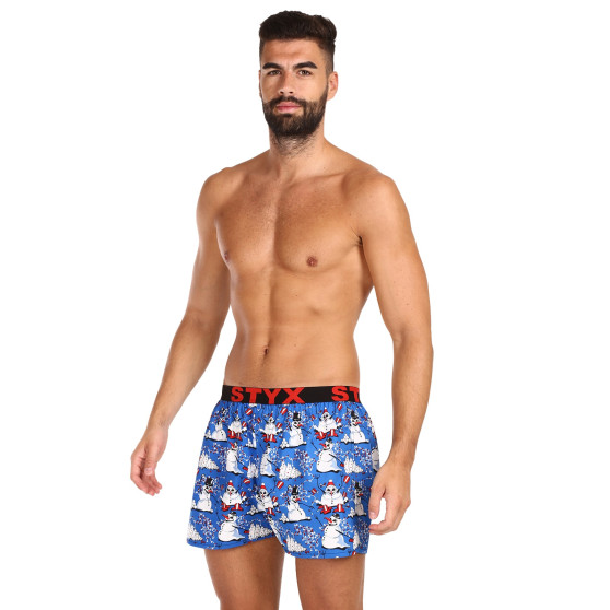 Herenboxershort Styx kunst sport rubber kerst sneeuwpoppen (B1751)