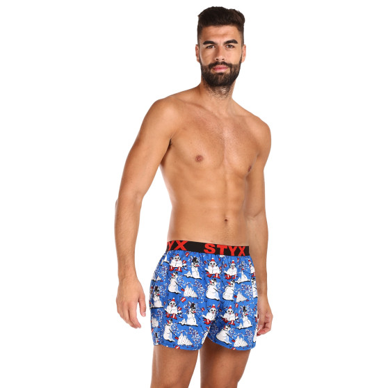 Herenboxershort Styx kunst sport rubber kerst sneeuwpoppen (B1751)