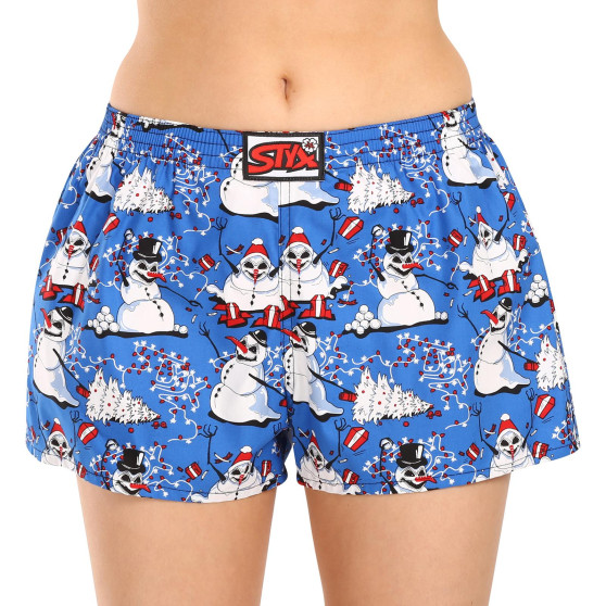 Damesboxershorts Styx kunst klassieke rubberen kerst sneeuwpoppen (K1751)