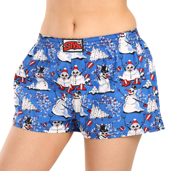 Damesboxershorts Styx kunst klassieke rubberen kerst sneeuwpoppen (K1751)