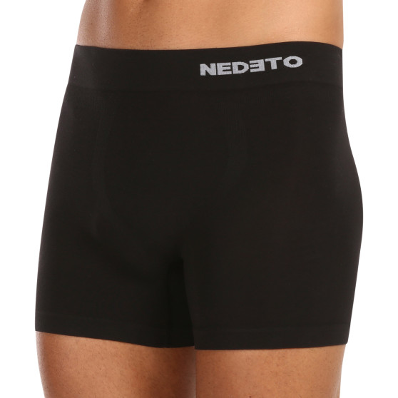 Herenboxershort Nedeto naadloos bamboe zwart (NDTB001S)