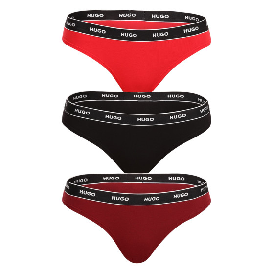 3PACK dames string HUGO veelkleurig (50480150 982)