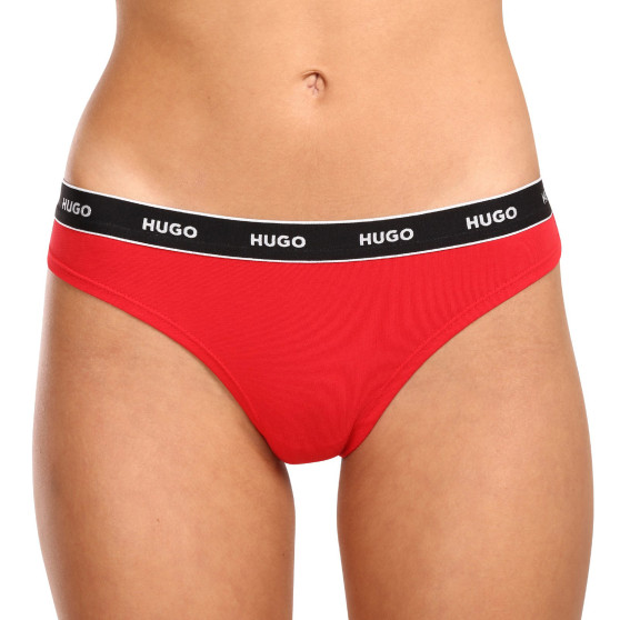 3PACK dames string HUGO veelkleurig (50480150 982)