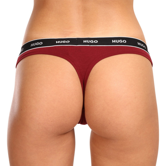 3PACK dames string HUGO veelkleurig (50480150 982)