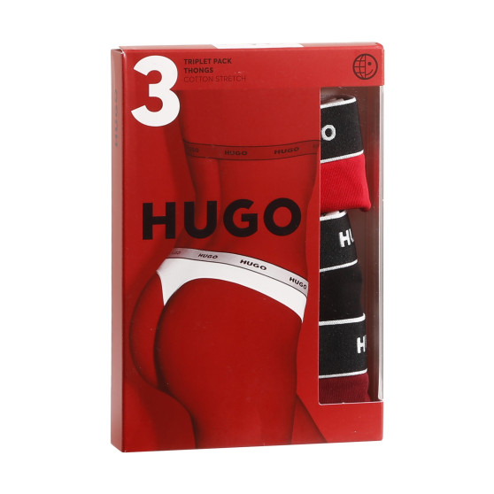 3PACK dames string HUGO veelkleurig (50480150 982)