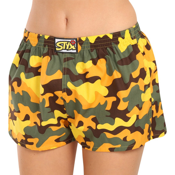 Damesboxershorts Styx art classic rubber camouflage geel (K1559)