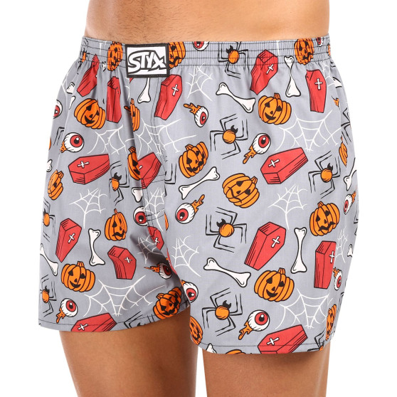 Herenboxershort Styx kunst klassieke rubber oversized Halloween doodskist (E1752)