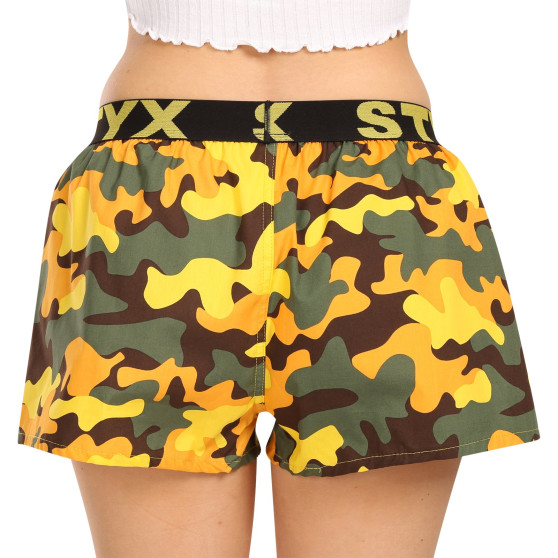 Damesboxershorts Styx kunst rubber camouflage geel (T1559)