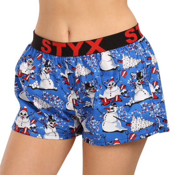 Damesboxershorts Styx kunst sport rubber kerst sneeuwpoppen (T1751)