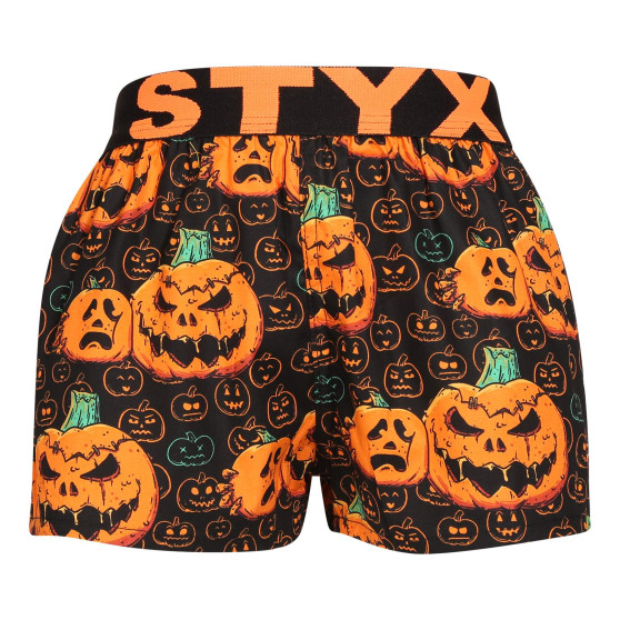 Kindershort Styx kunst sport rubber Halloween pompoen (BJ1755)