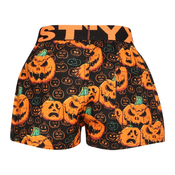 Kindershort Styx kunst sport rubber Halloween pompoen (BJ1755)