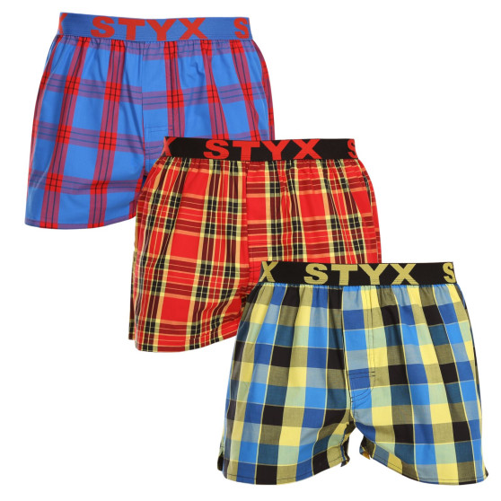 3PACK Herenboxershort Styx sport elastisch meerkleurig (3B11456)