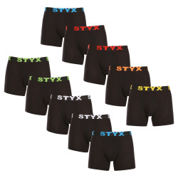 10PACK herenboxershort Styx lang sport elastisch zwart (10U9601)