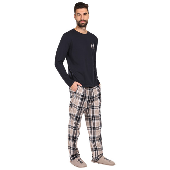 Herenpyjama Tommy Hilfiger met slippers multicolour in geschenkverpakking (UM0UM02989 0S1)