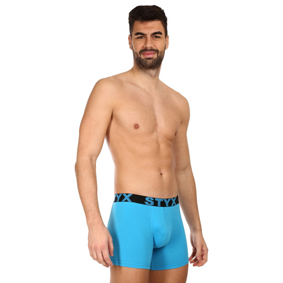 3PACK herenboxershort Styx lang sportelastisch lichtblauw (3U1169)