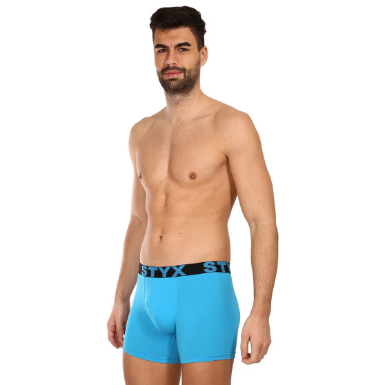 3PACK herenboxershort Styx lang sportelastisch lichtblauw (3U1169)