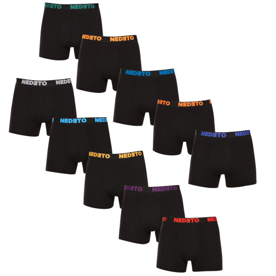 10PACK herenboxershort Nedeto zwart (10NB004b)