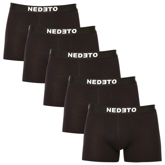 5PACK herenboxershort Nedeto zwart (5NB001b)