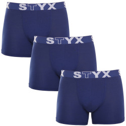 3PACK herenboxershort Styx lang sportelastisch donkerblauw (3U968)