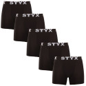 5PACK herenboxershort Styx lang sport elastisch zwart (5U960)