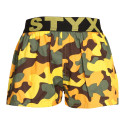 Kindershort Styx kunst rubber camouflage geel (BJ1559)