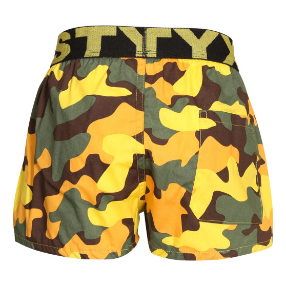 Kindershort Styx kunst rubber camouflage geel (BJ1559)