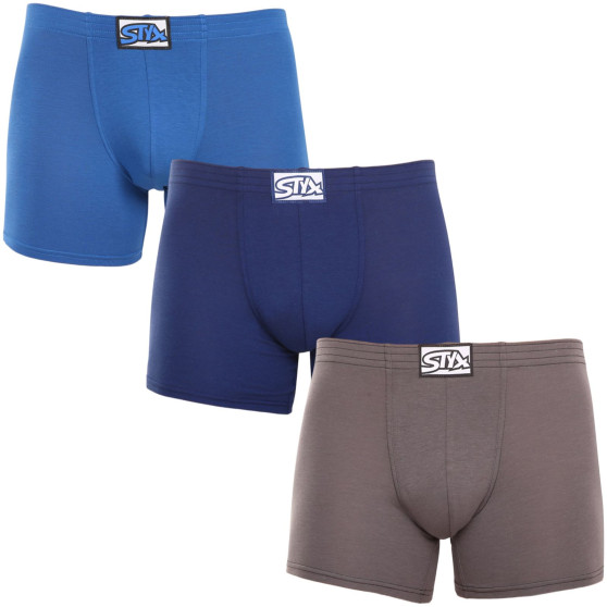 3PACK herenboxershort Styx lang klassiek elastisch meerkleurig (3F96837)