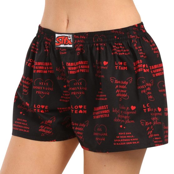 Damesboxershorts  Styx kunst klassieke rubber Valentijnsdag teksten (K1757)