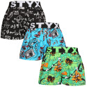 3PACK Kindershort Styx kunst sport rubber veelkleurig (3BJ15782)