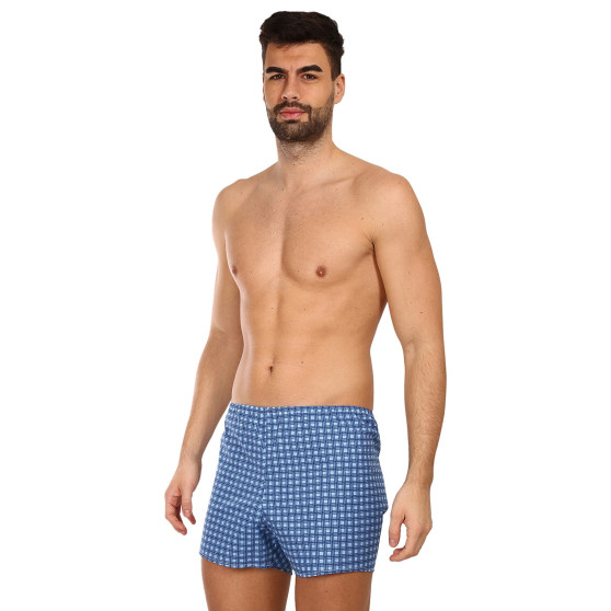 Klassieke Herenboxershorts Foltýn blauwe ruiten (K54)