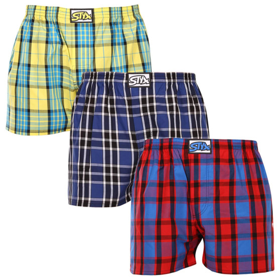 3PACK Herenboxershort Styx classic elastisch meerkleurig (3A0972)