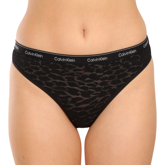 3PACK Braziliaanse Dames slip Calvin Klein zwart (QD5225E-UB1)