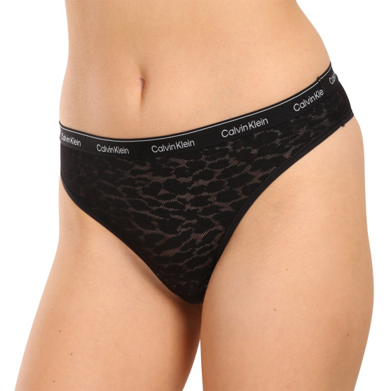 3PACK Braziliaanse Dames slip Calvin Klein zwart (QD5225E-UB1)