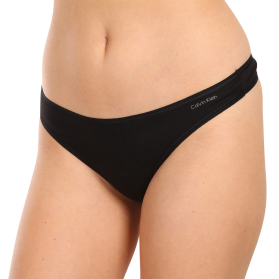 3PACK dames string Calvin Klein zwart (QD5217E-UB1)